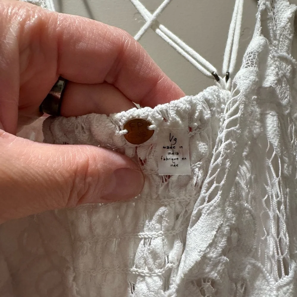 Free People Adella White Lace Tank Top - Picture 8 of 10